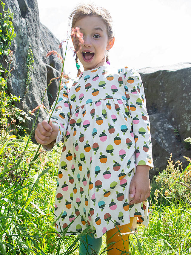 Frugi Kids' Amelia Autumn Acorns Dress, Multi