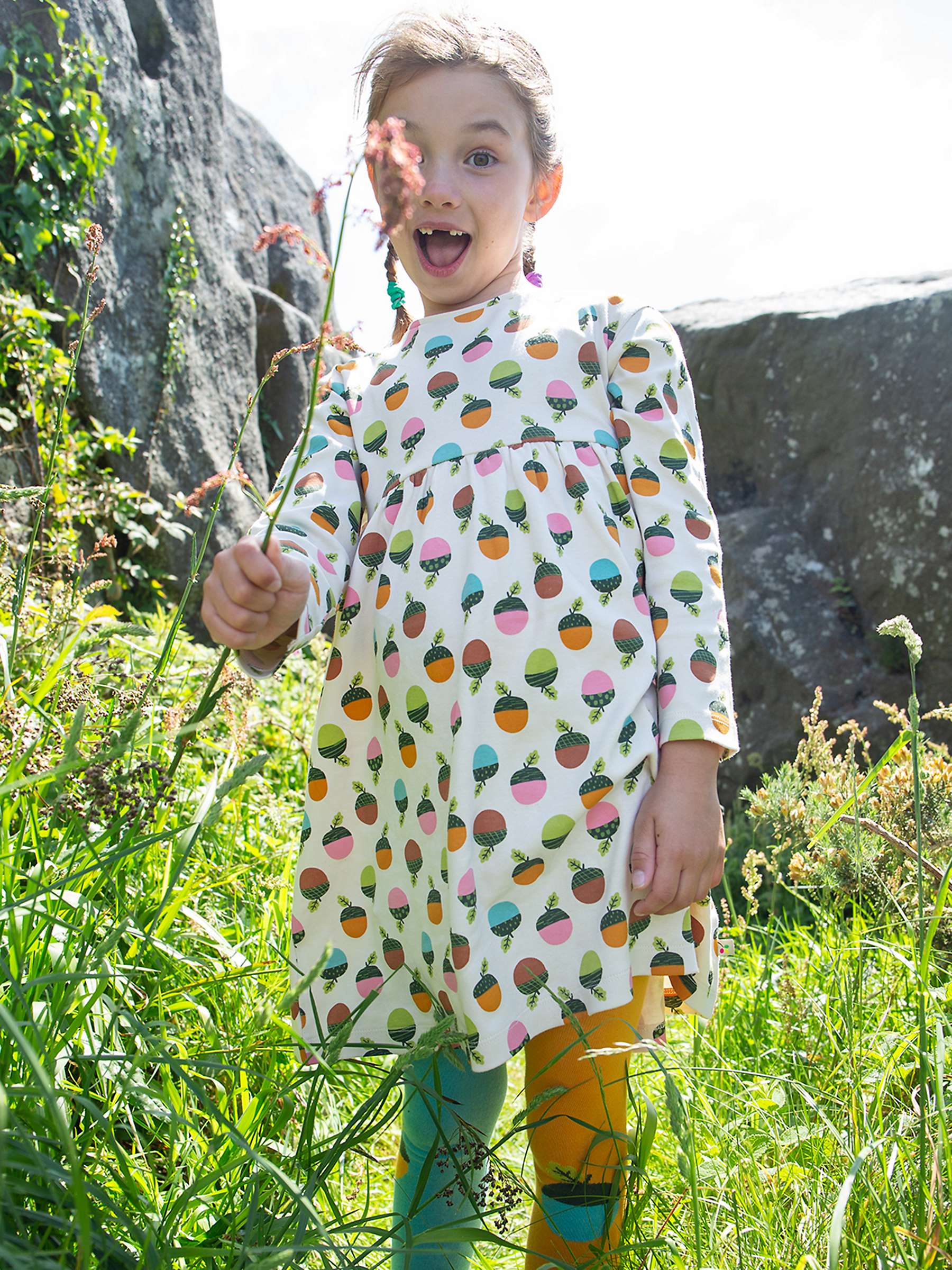 Buy Frugi Kids' Amelia Autumn Acorns Dress, Multi Online at johnlewis.com