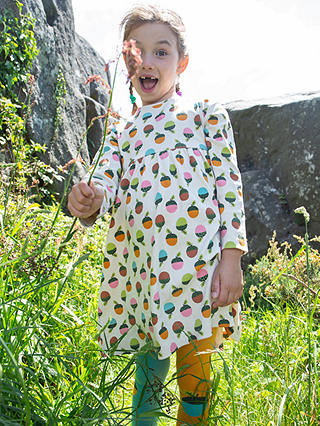 Frugi Kids' Amelia Autumn Acorns Dress, Multi