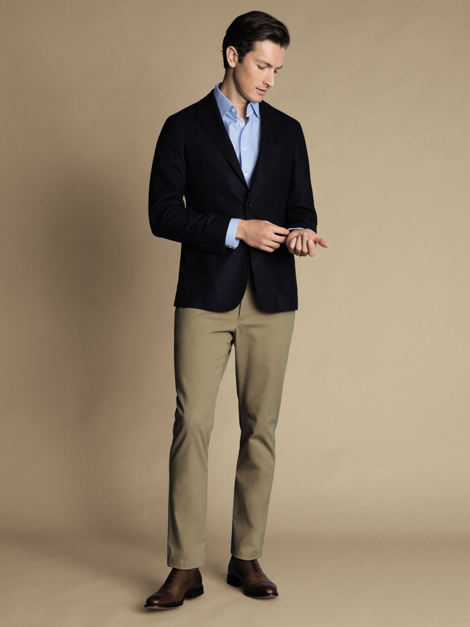 Buy Charles Tyrwhitt Twill Wool Unstructured Slim Fit Jacket, Navy Online at johnlewis.com