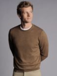 Charles Tyrwhitt Merino Wool Crew Neck Jumper, Sand