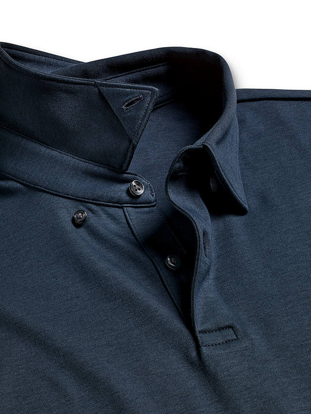 Charles Tyrwhitt Long Sleeve Jersey Polo Shirt, Petrol Blue