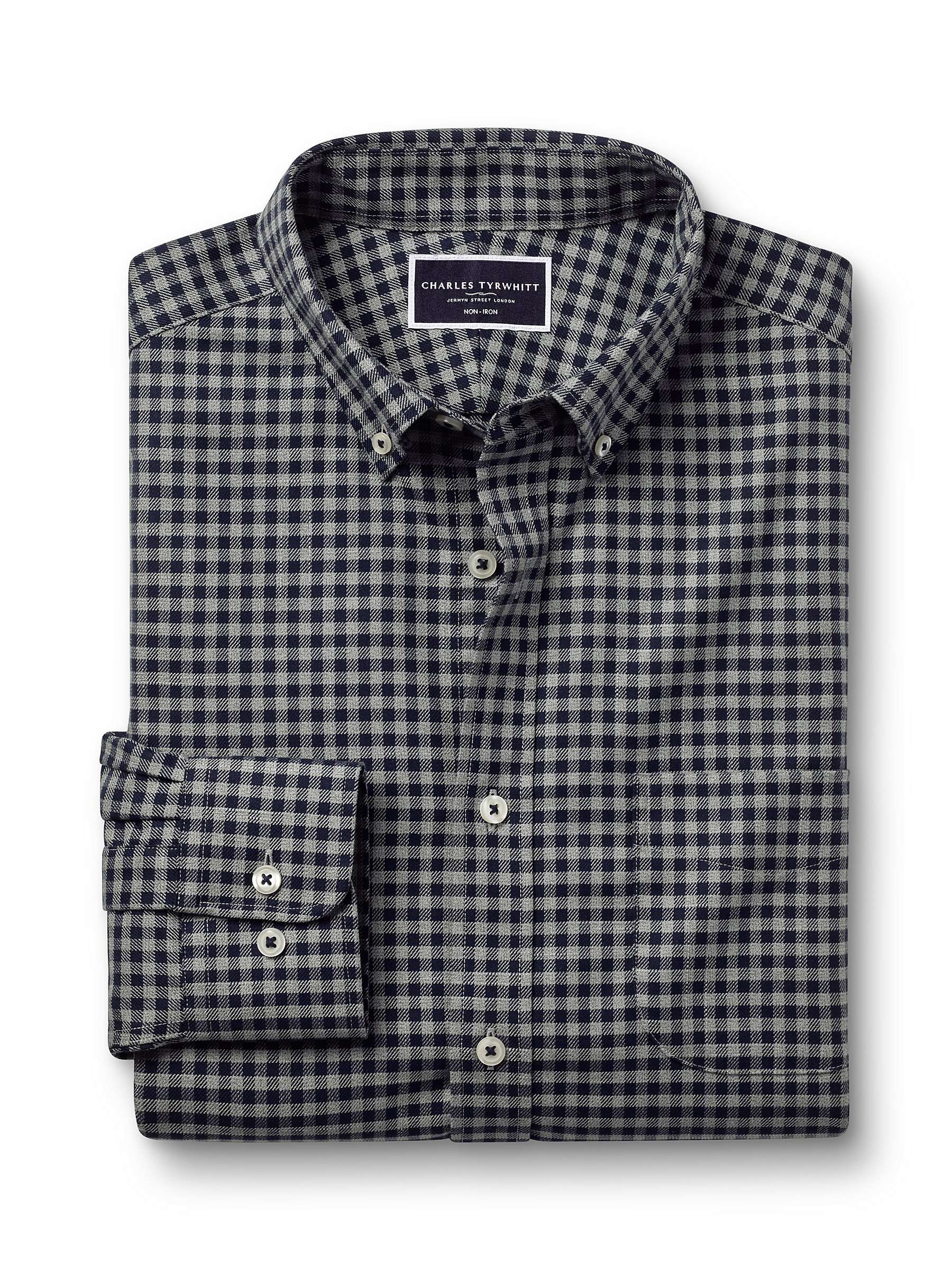 Buy Charles Tyrwhitt Twill Slim Fit Shirt, Grey Online at johnlewis.com