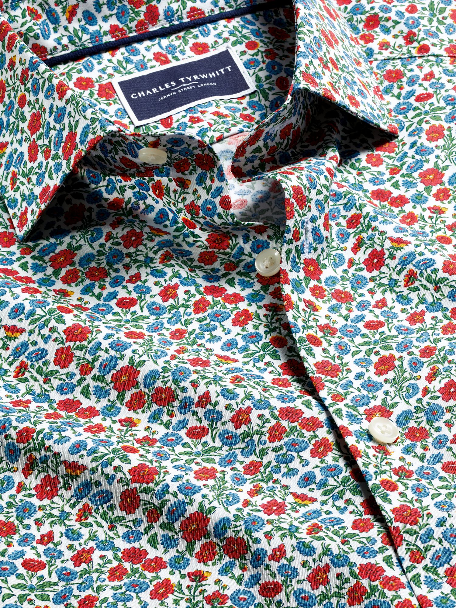 Charles Tyrwhitt Slim Fit Liberty Floral Print Shirt, Red/Multi at John ...