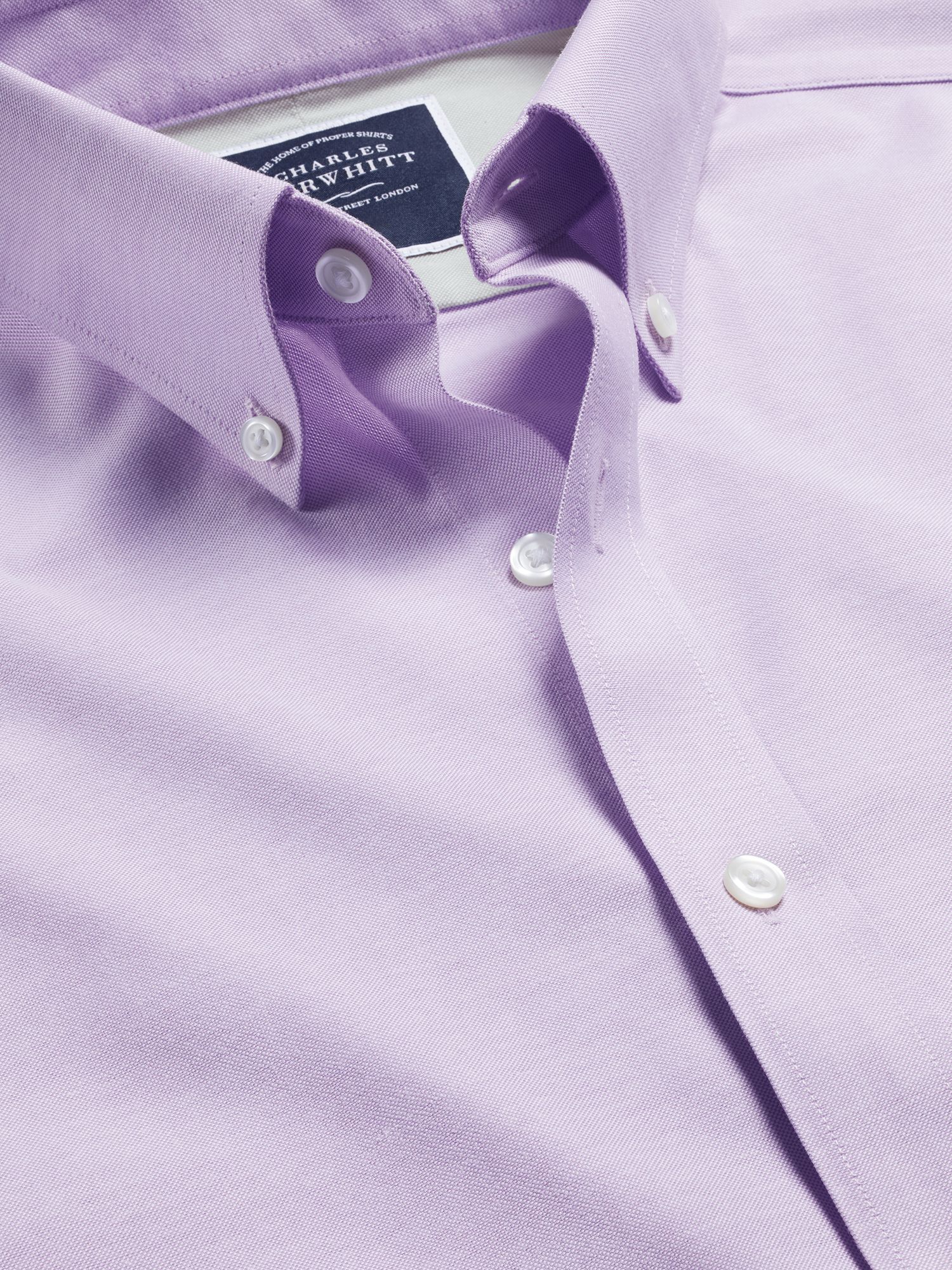 Charles Tyrwhitt Non Iron Oxford Stretch Shirt, Lavender Purple, L