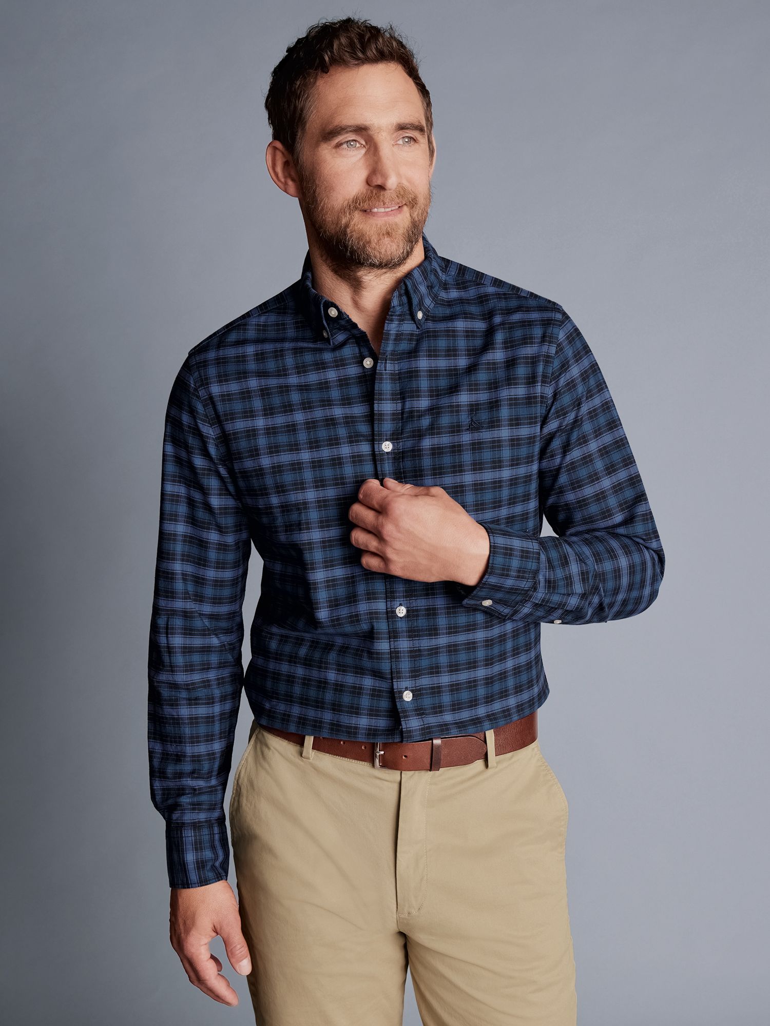 Charles Tyrwhitt Check Button-Down Washed Cotton Classic Fit Shirt ...