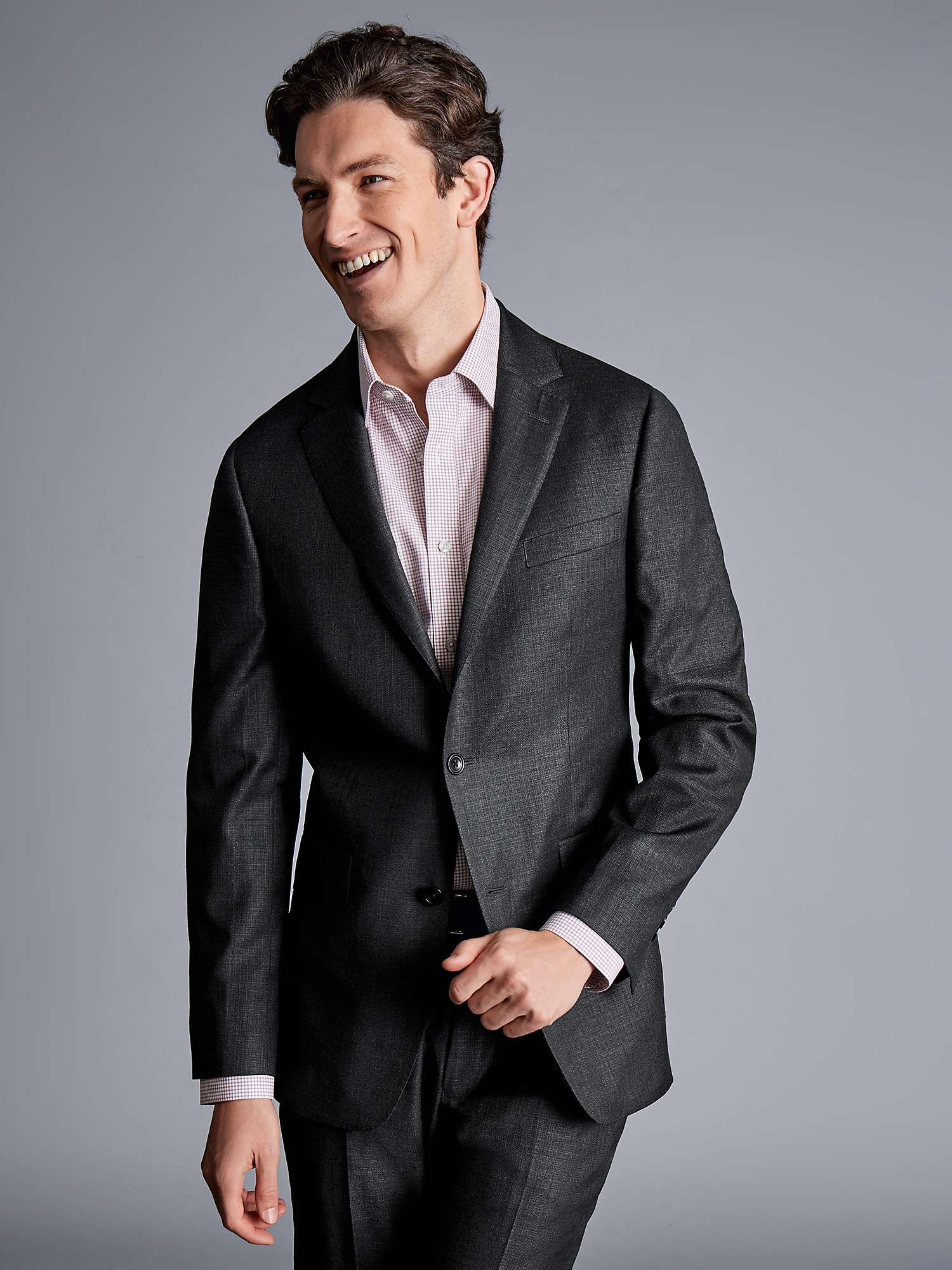 Charles Tyrwhitt Slim Fit Italian Luxury Suit Jacket, Charcoal Grey at ...