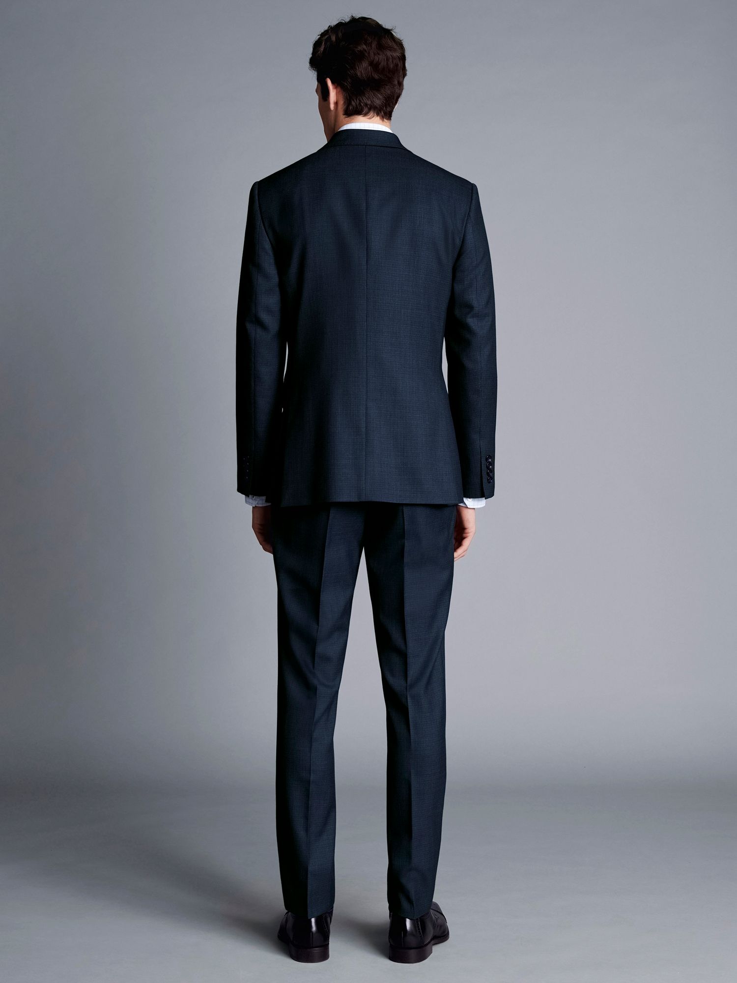 Charles Tyrwhitt Micro Check Slim Fit Wool Suit Jacket, Ink Blue at ...
