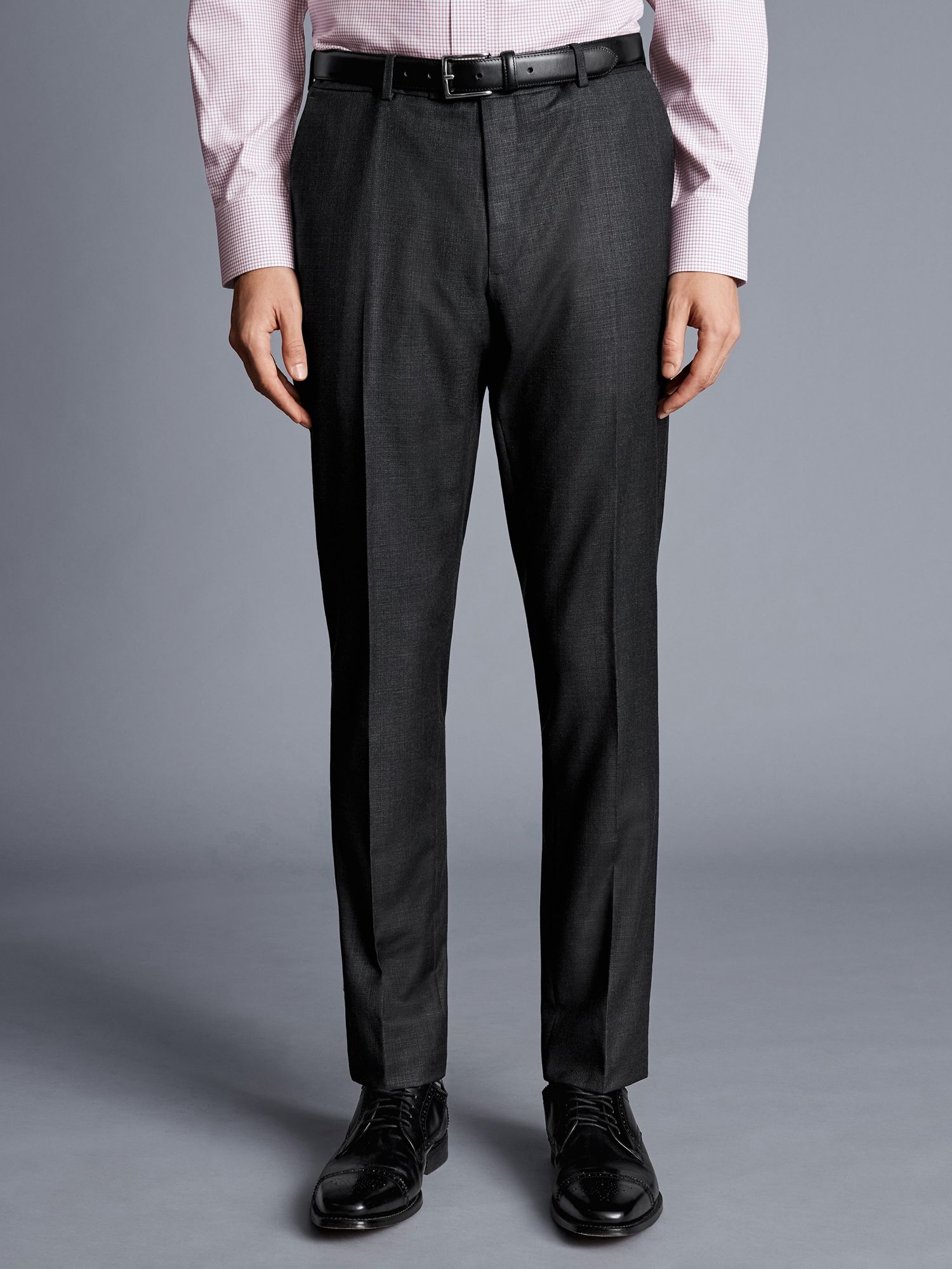 Charles Tyrwhitt Slim Fit Italian Luxury Trousers, Charcoal Grey