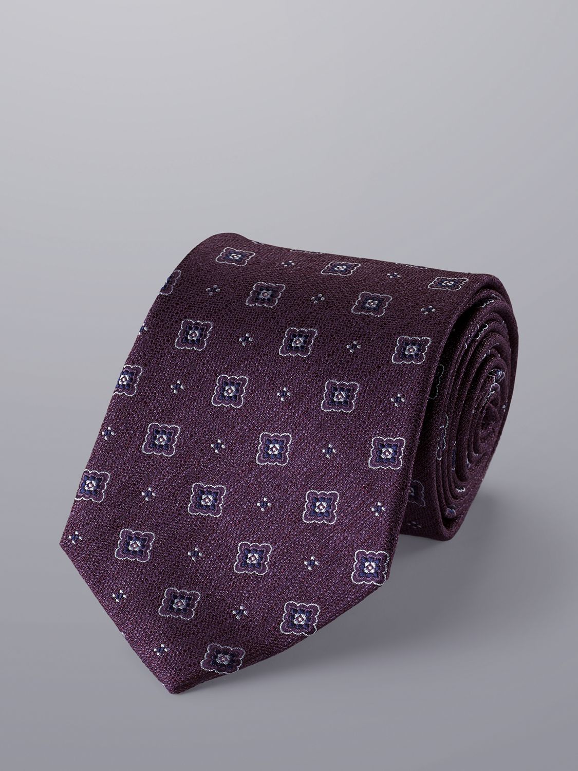 Charles Tyrwhitt Stain Resistant Silk Tie, Blackberry at John Lewis ...