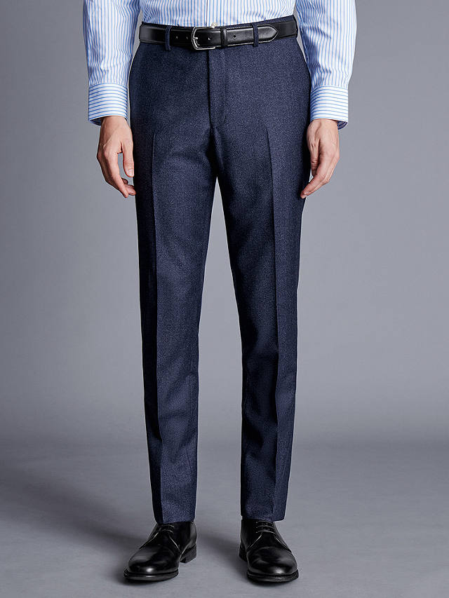 Charles Tyrwhitt Slim Fit Italian Pindot Suit Trousers, Denim Blue at ...