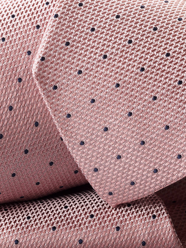 Charles Tyrwhitt Spot Print Stain Resistant Silk Tie, Pink/Navy