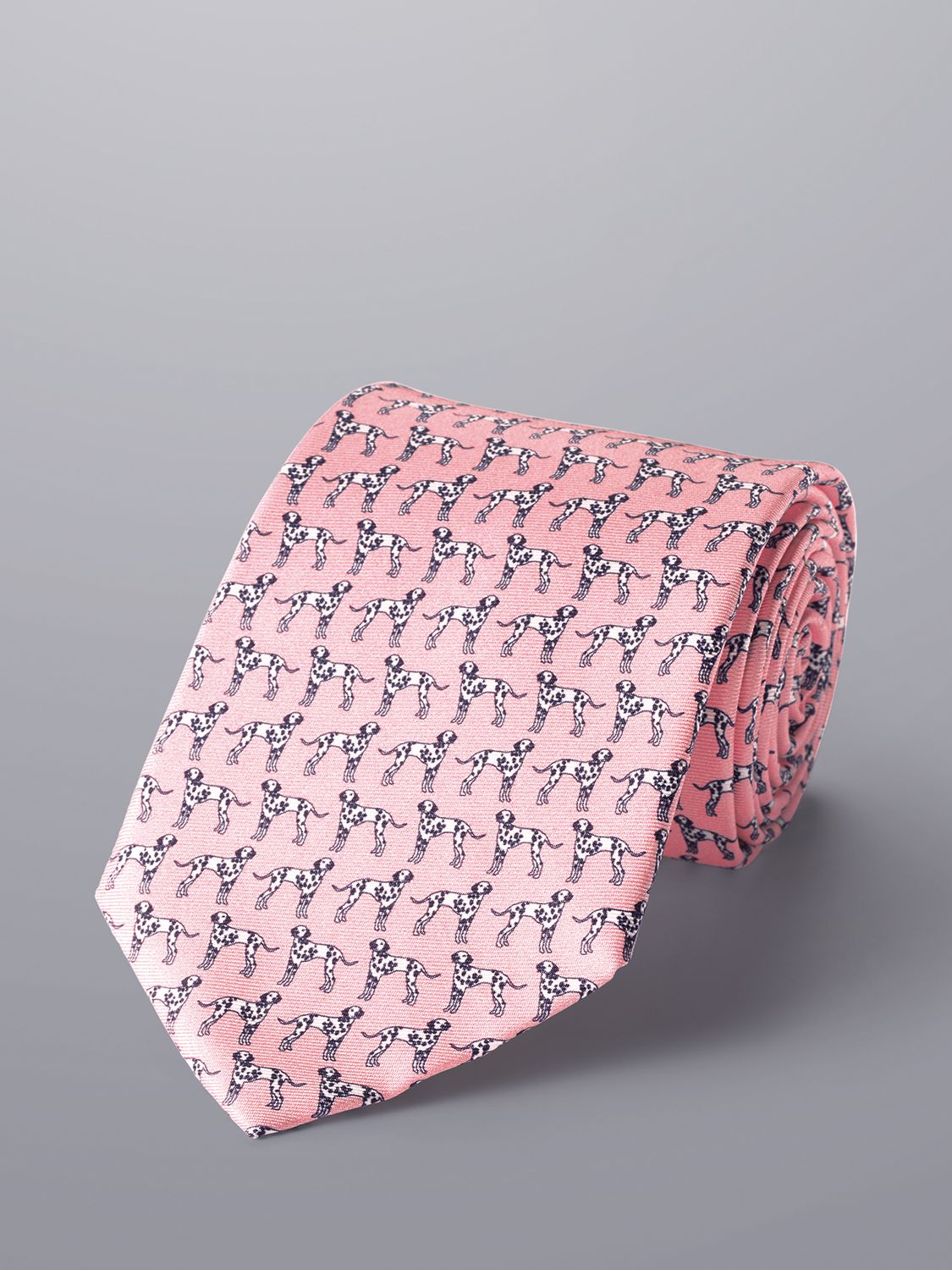 Charles Tyrwhitt Dalmation Print Silk Tie, Pink at John Lewis & Partners