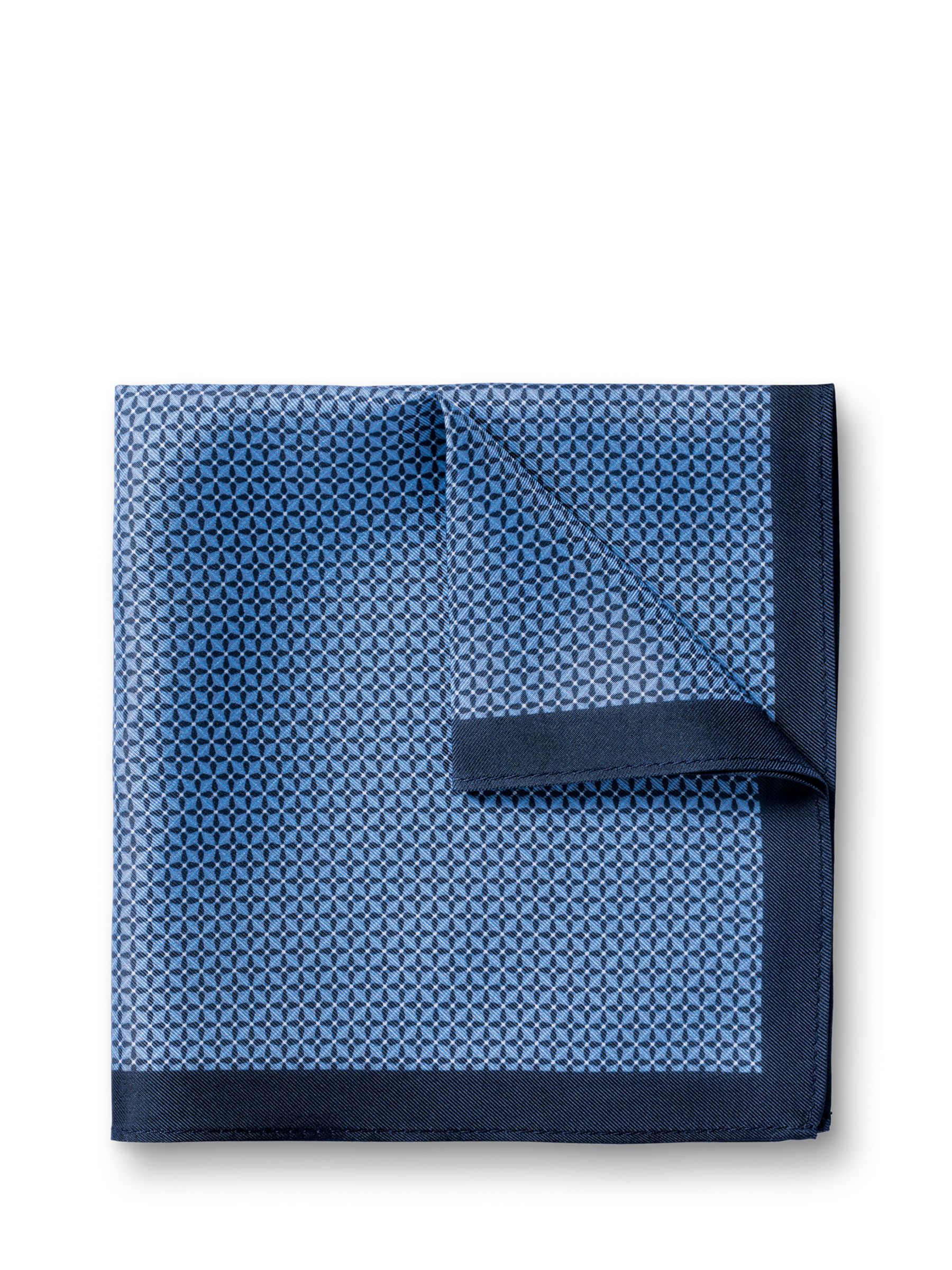 Charles Tyrwhitt Semi Plain Print Silk Pocket Square, Blue at John ...