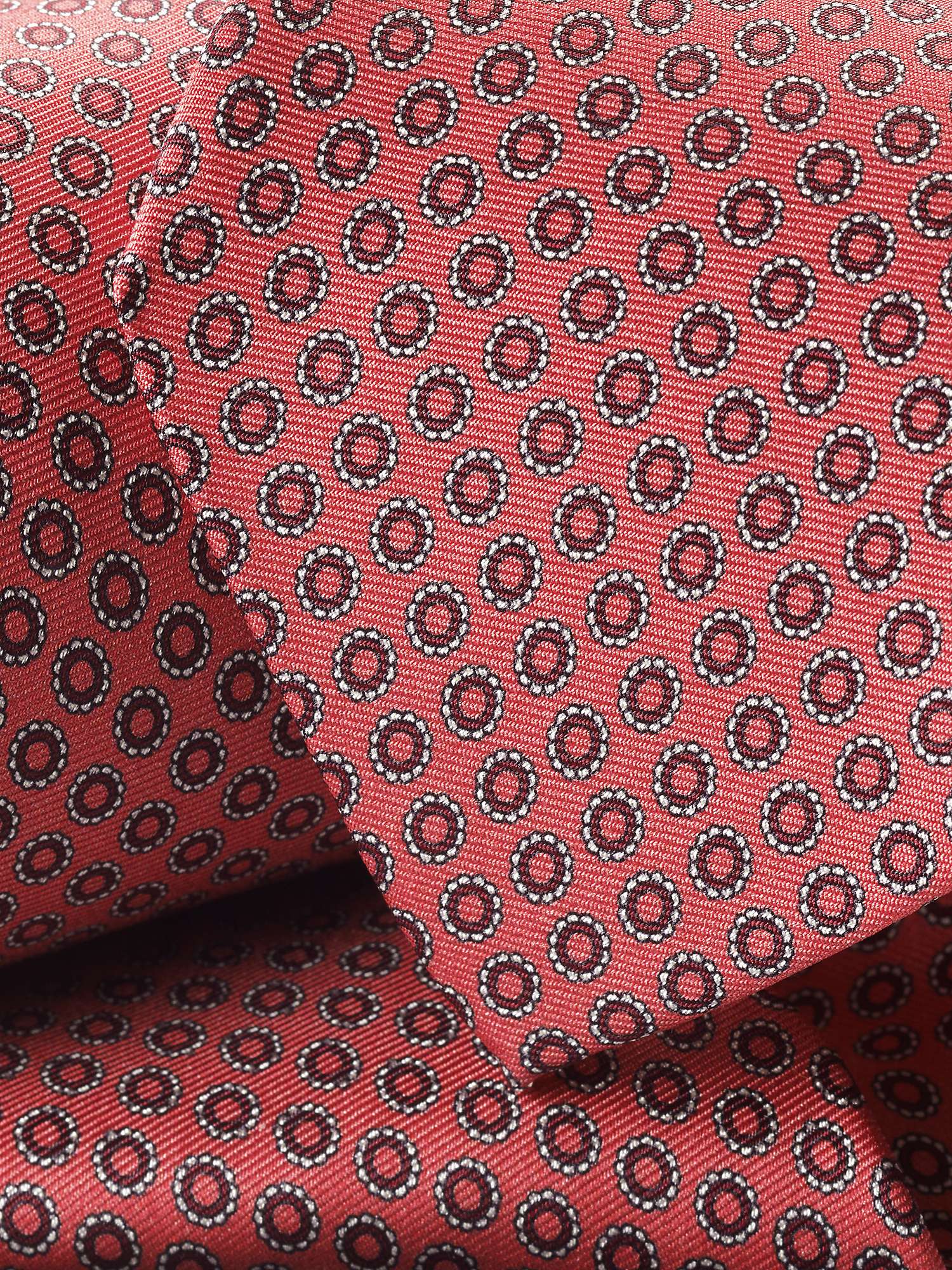 Charles Tyrwhitt Circle Print Silk Tie, Coral Pink at John Lewis & Partners