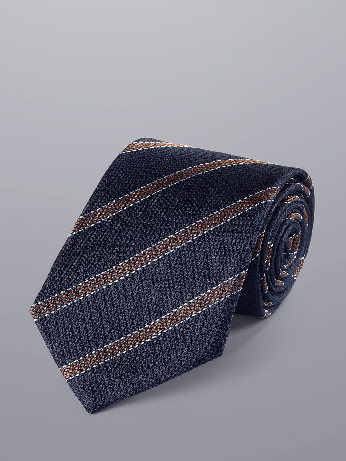 Charles Tyrwhitt Stripe Silk Tie, French Blue at John Lewis & Partners