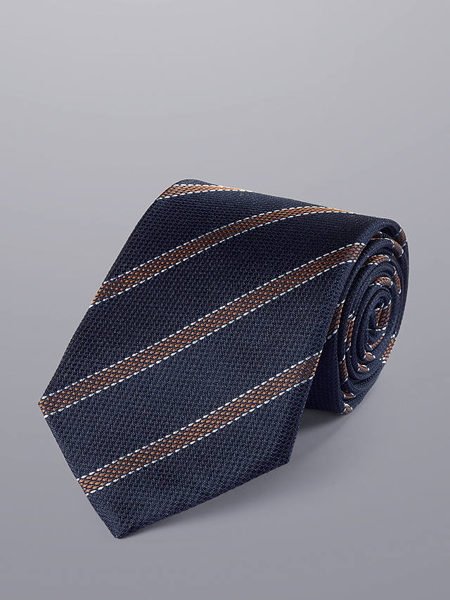 Charles Tyrwhitt Stripe Silk Tie, French Blue