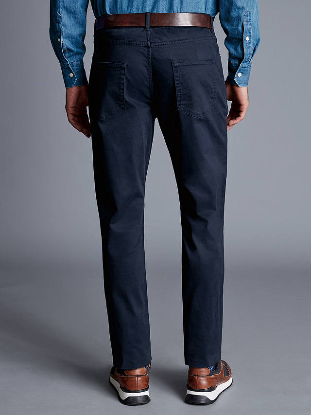 Charles Tyrwhitt Slim Fit Twill 5 Pocket Jeans, Navy at John Lewis ...