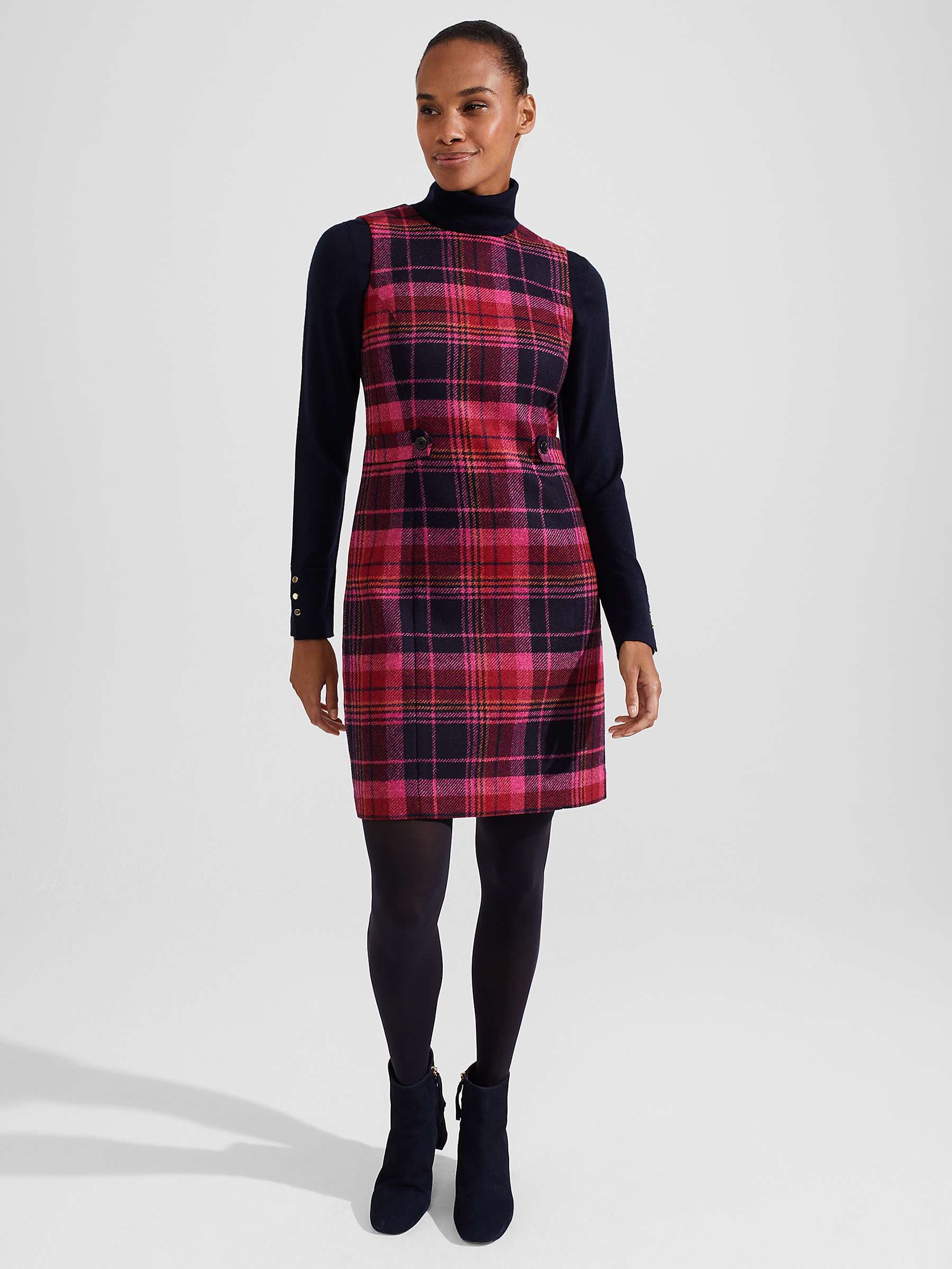 Buy Hobbs Sariah Shift Check Wool Dress, Pink/Navy Multi Online at johnlewis.com