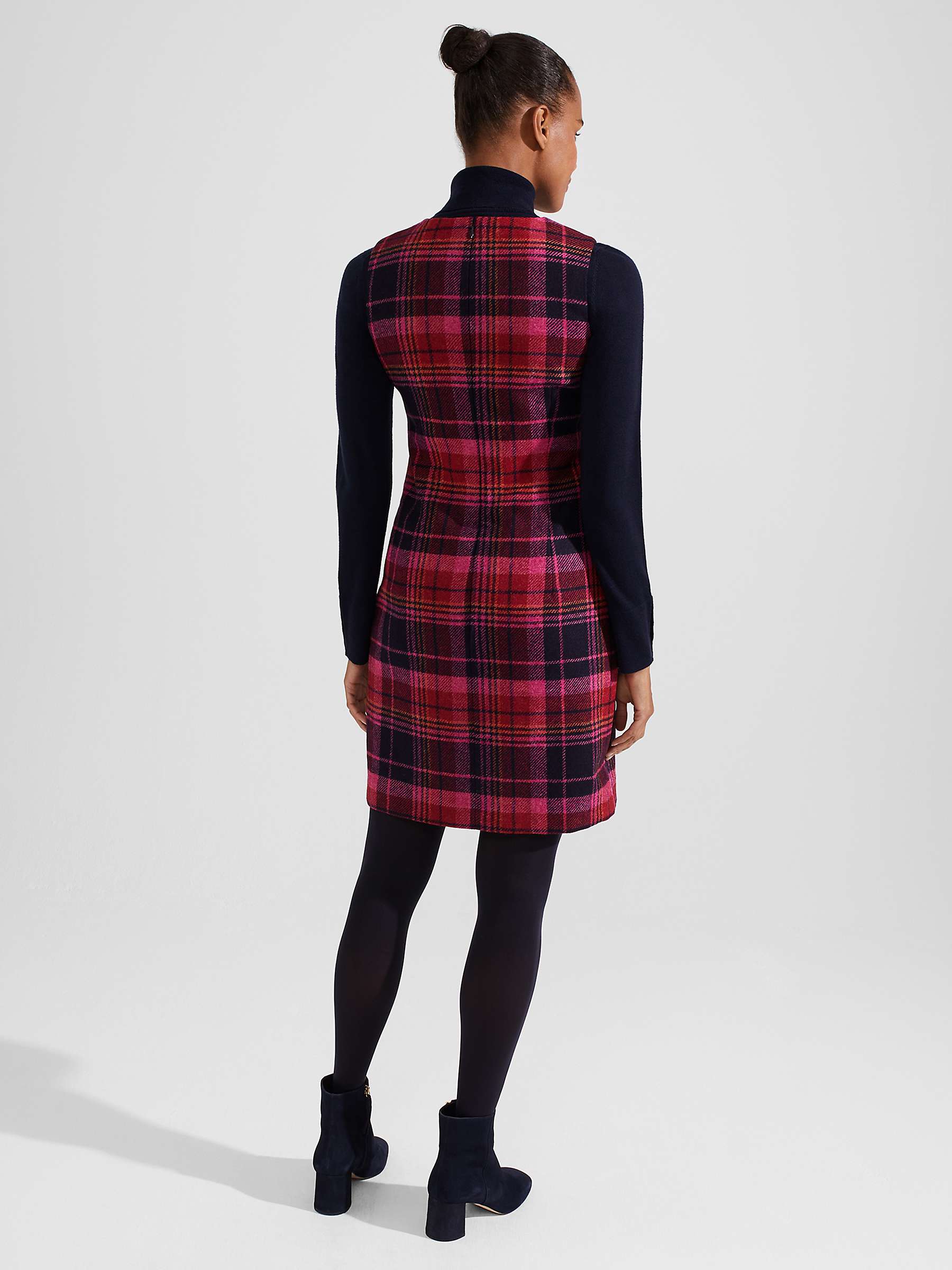Buy Hobbs Sariah Shift Check Wool Dress, Pink/Navy Multi Online at johnlewis.com