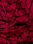 Hobbs Indi Dog Print Midi Jersey Dress, Berry Red, Berry Red