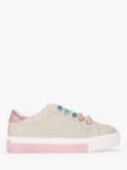 Kurt Geiger London Kids' Mini Liviah Love Leather Trainers, White/Multi