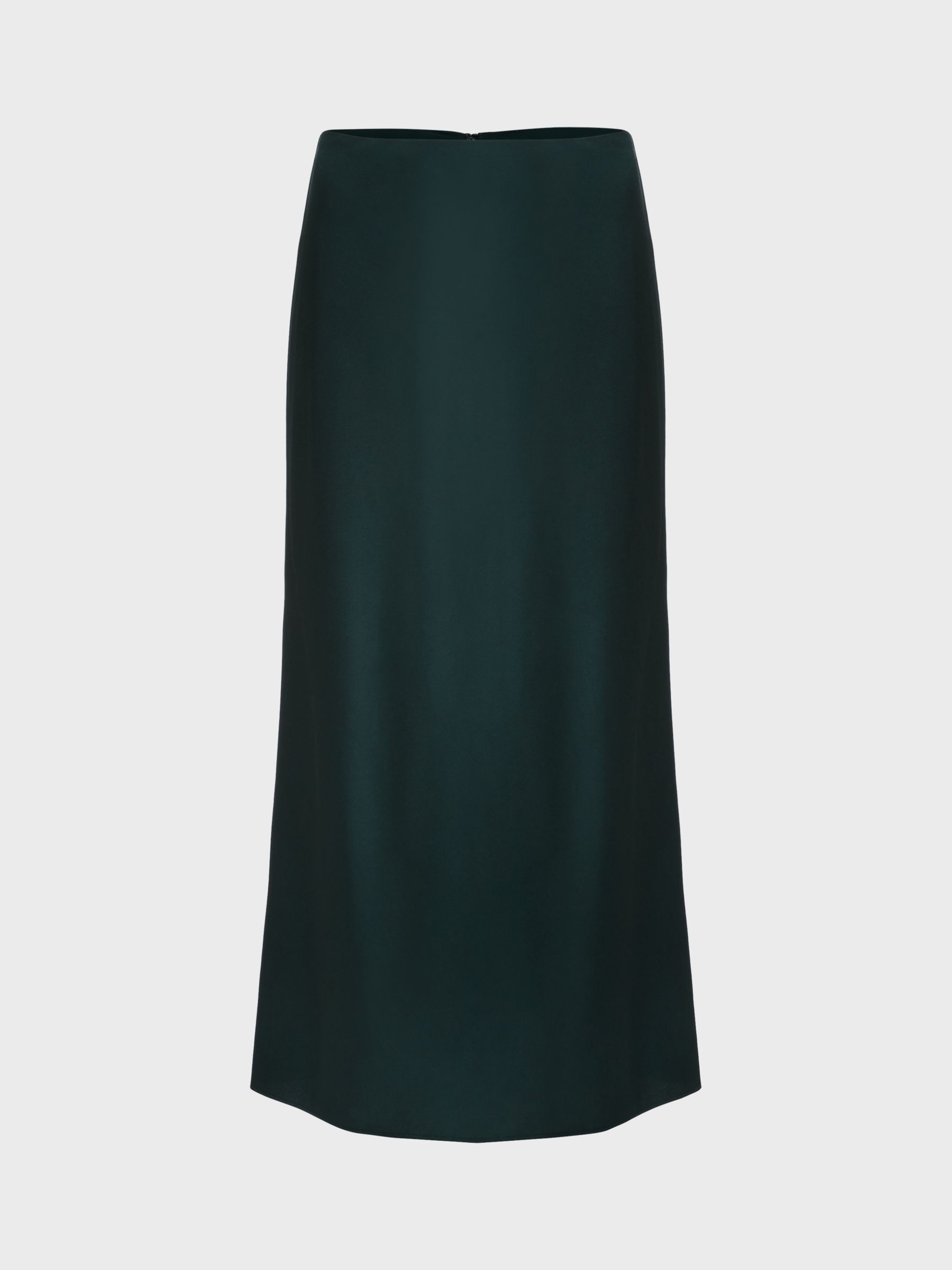Buy Hobbs Jas Satin Slip Midi Skirt, Hawthorn Green Online at johnlewis.com