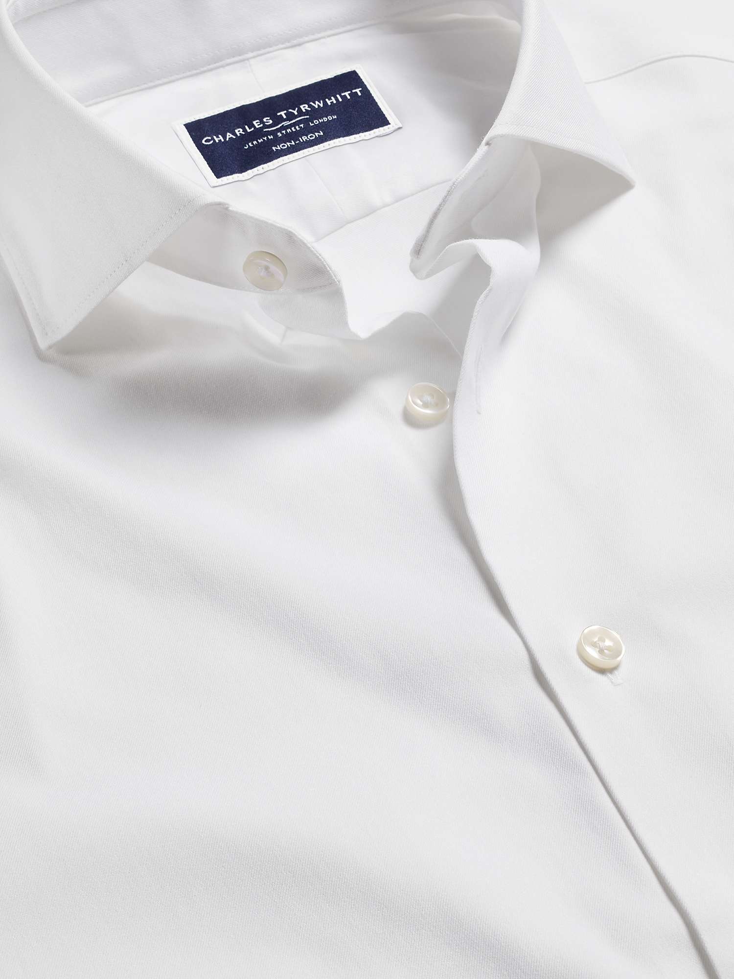 Buy Charles Tyrwhitt Stretch Twill Slim Fit Shirt, White Online at johnlewis.com