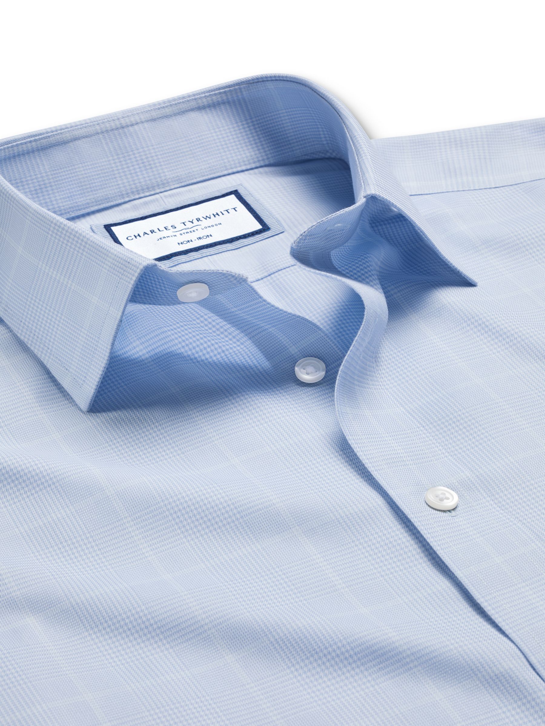 Buy Charles Tyrwhitt Non-Iron Prince Of Wales Check Shirt, Blue Online at johnlewis.com