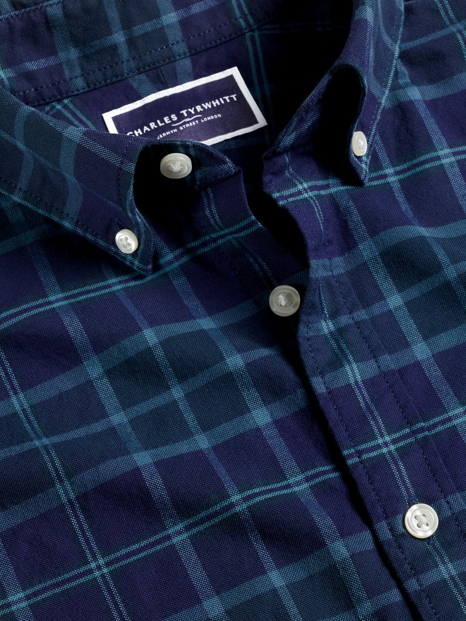 Charles Tyrwhitt Check Print Brushed Cotton Slim Fit Shirt, Heather ...