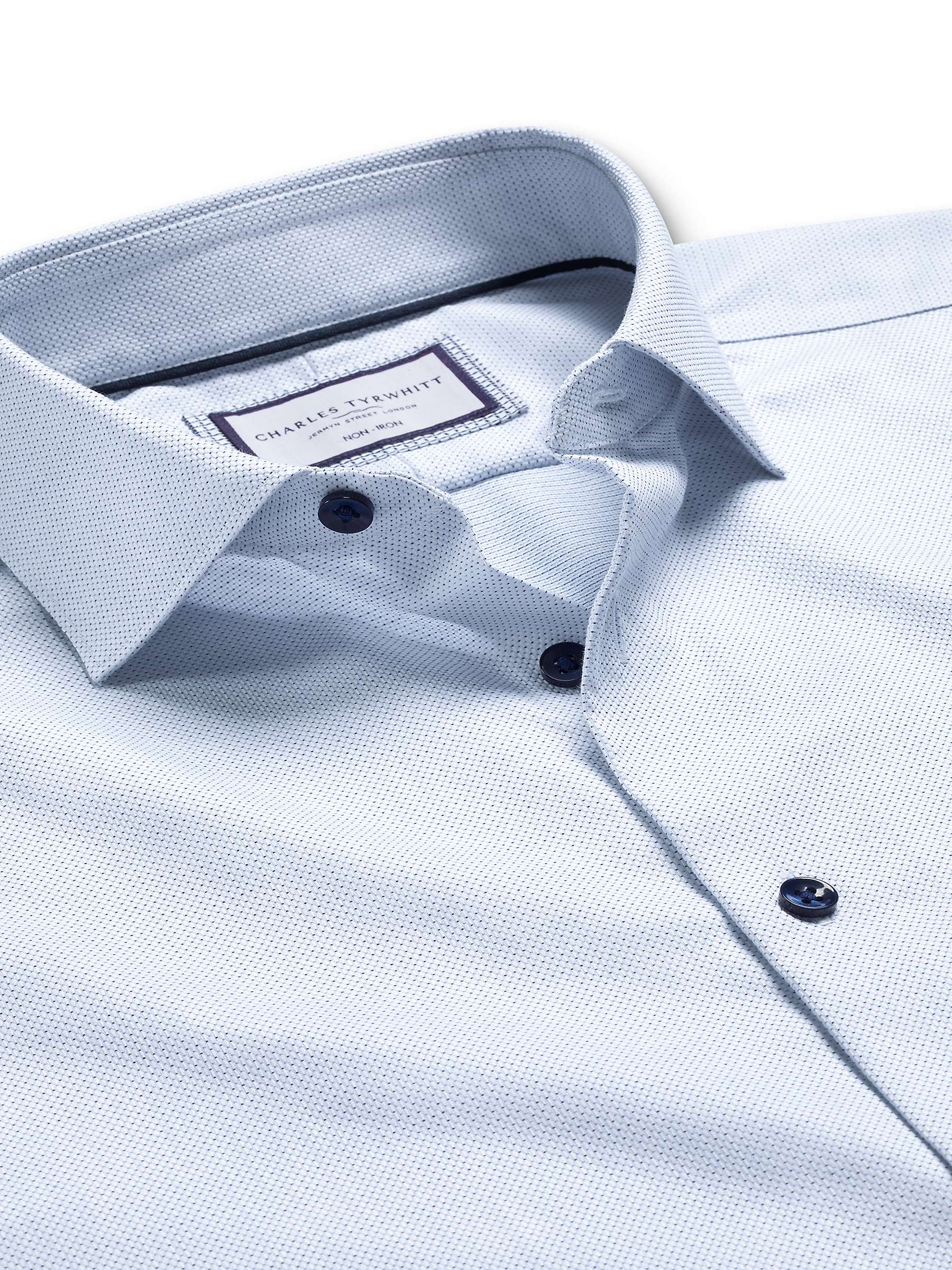 Buy Charles Tyrwhitt Dot Stretch Texture Slim Fit Shirt, White Online at johnlewis.com
