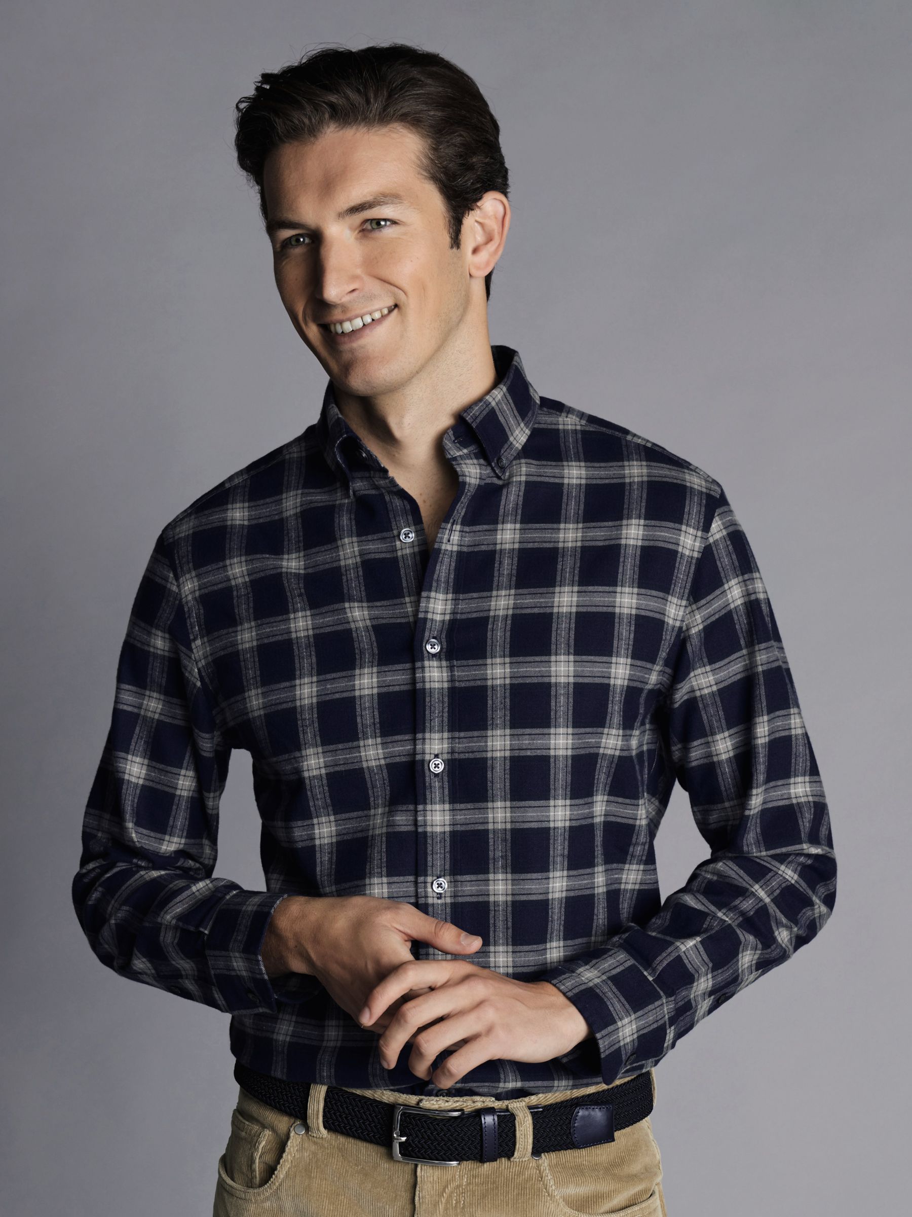 Buy Charles Tyrwhitt Brushed Flannel Slim Fit Shirt Online at johnlewis.com