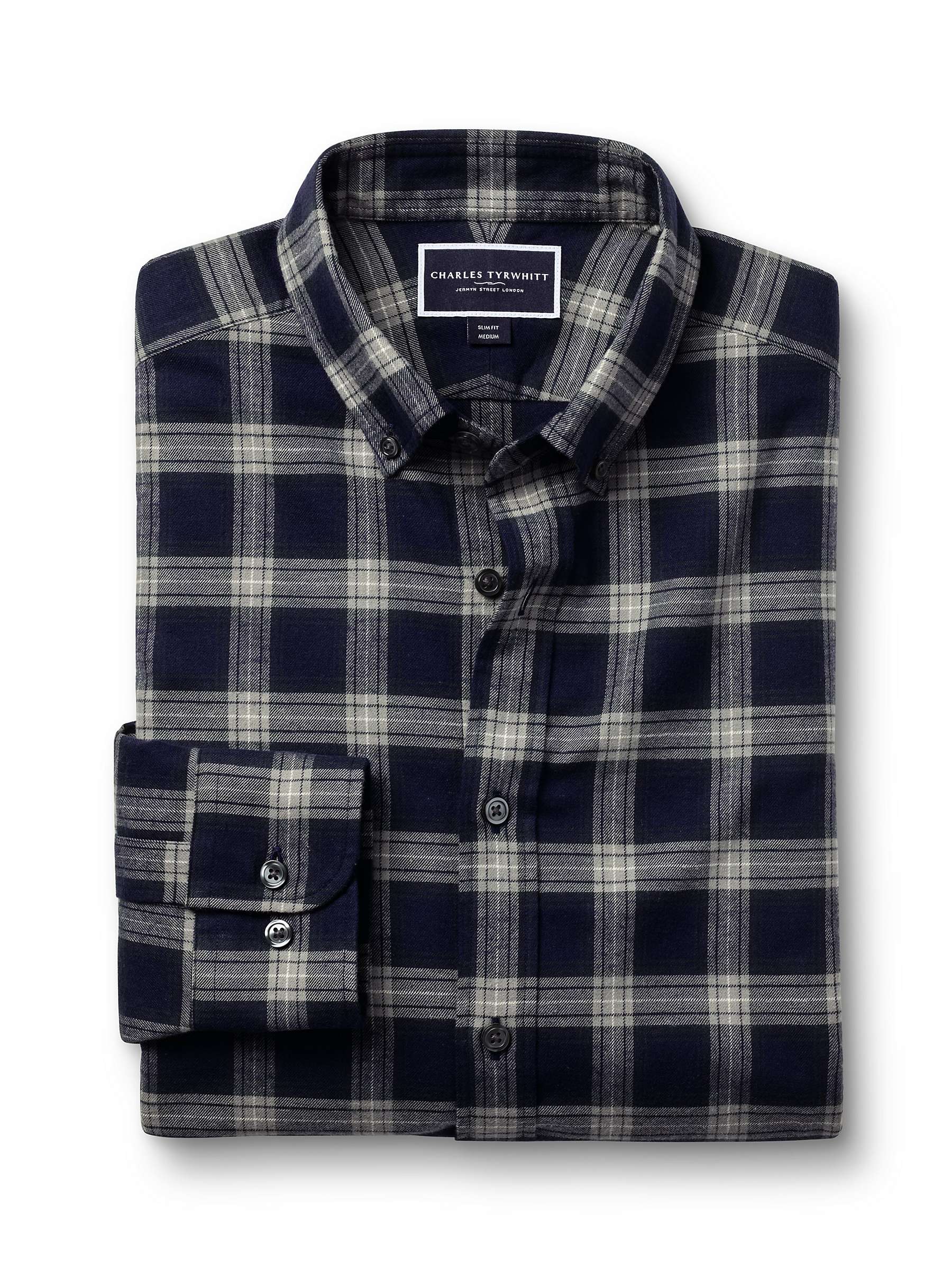 Buy Charles Tyrwhitt Brushed Flannel Slim Fit Shirt Online at johnlewis.com