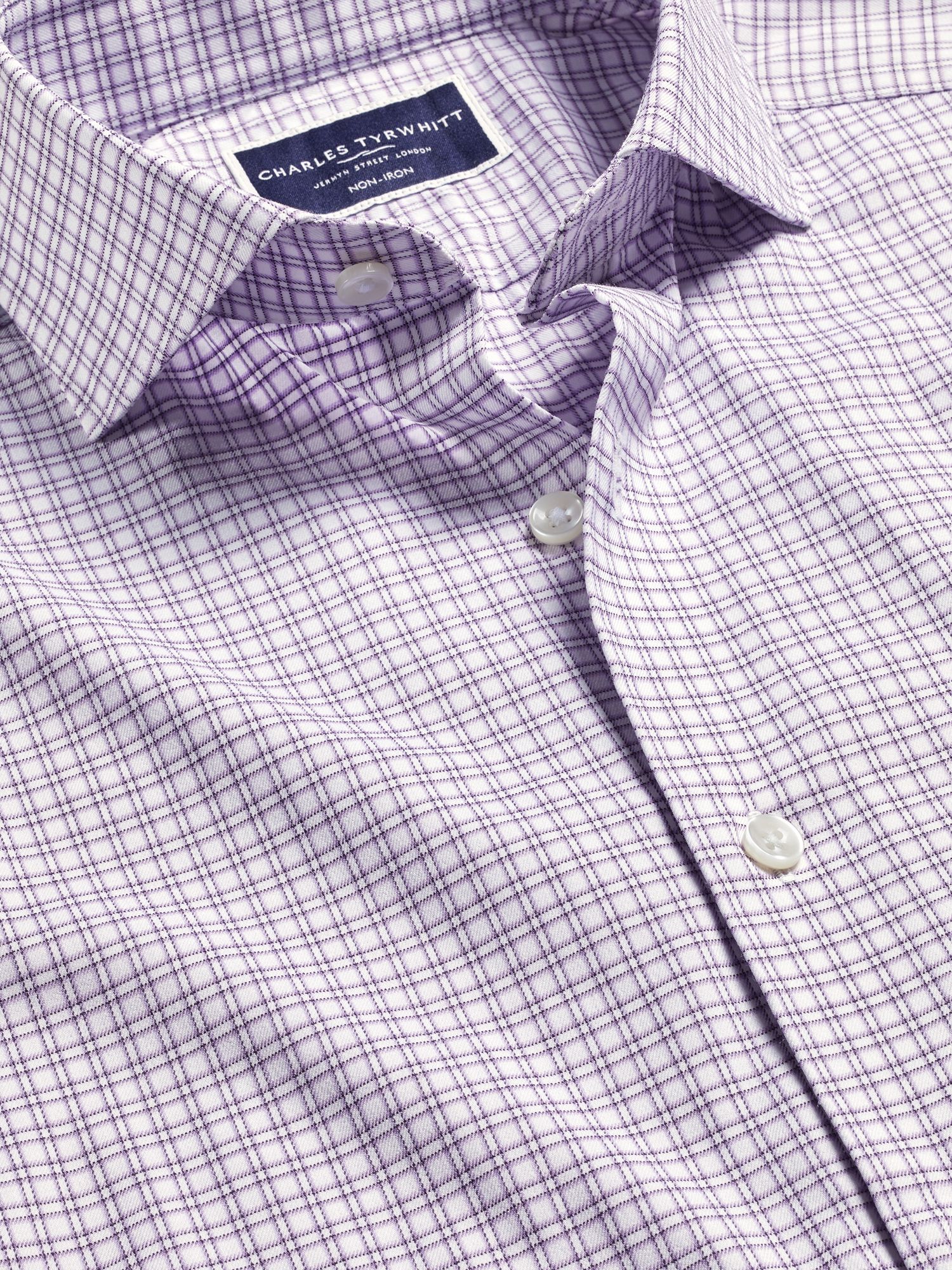 Buy Charles Tyrwhitt Grid Check Non-Iron Stretch Twill Slim Fit Shirt Online at johnlewis.com