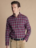 Charles Tyrwhitt Brushed Flannel Slim Fit Shirt, Dark Red