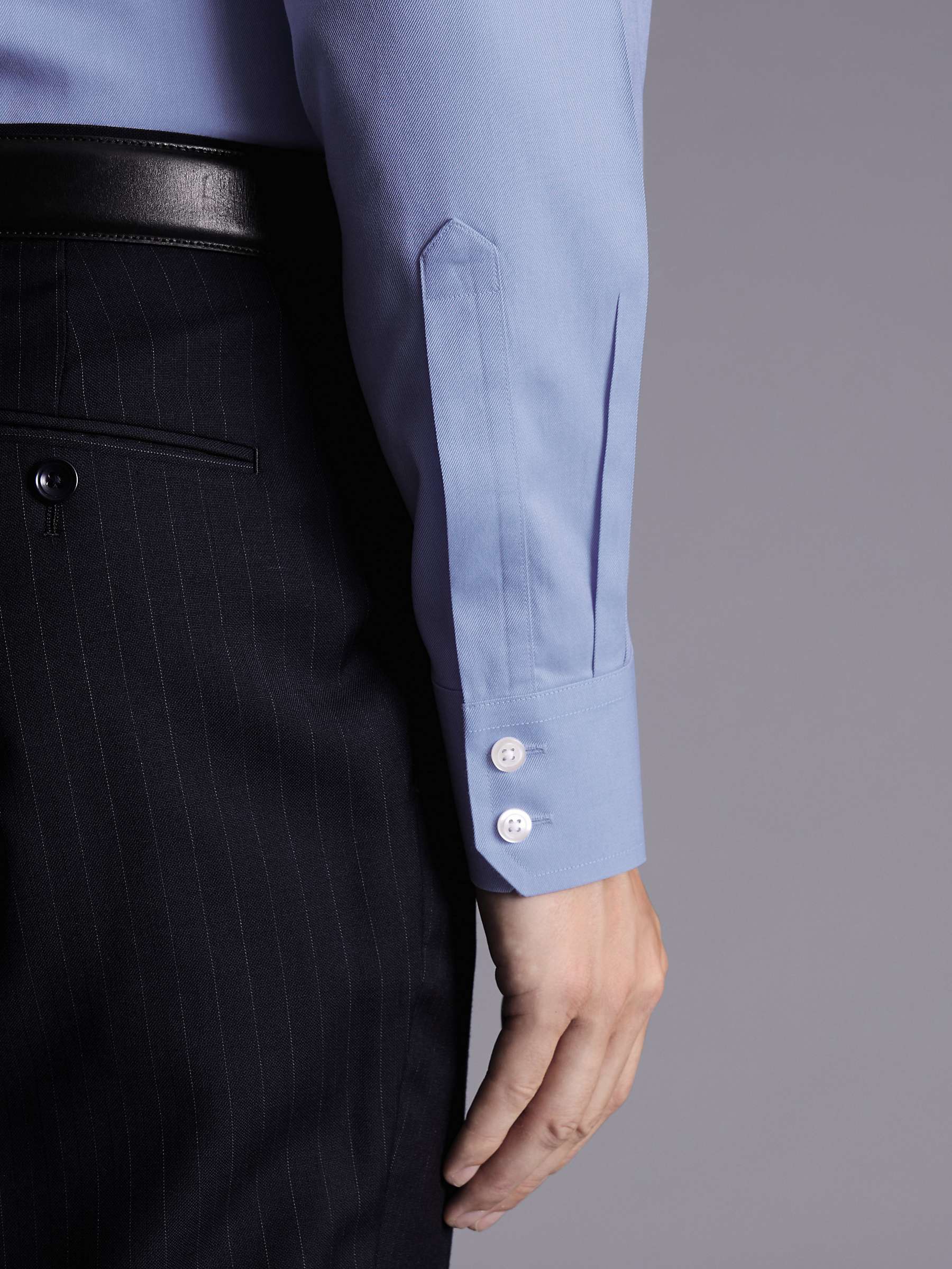 Buy Charles Tyrwhitt Button Down Collar Non-Iron Slim Fit Shirt, Cornflower Blue Online at johnlewis.com