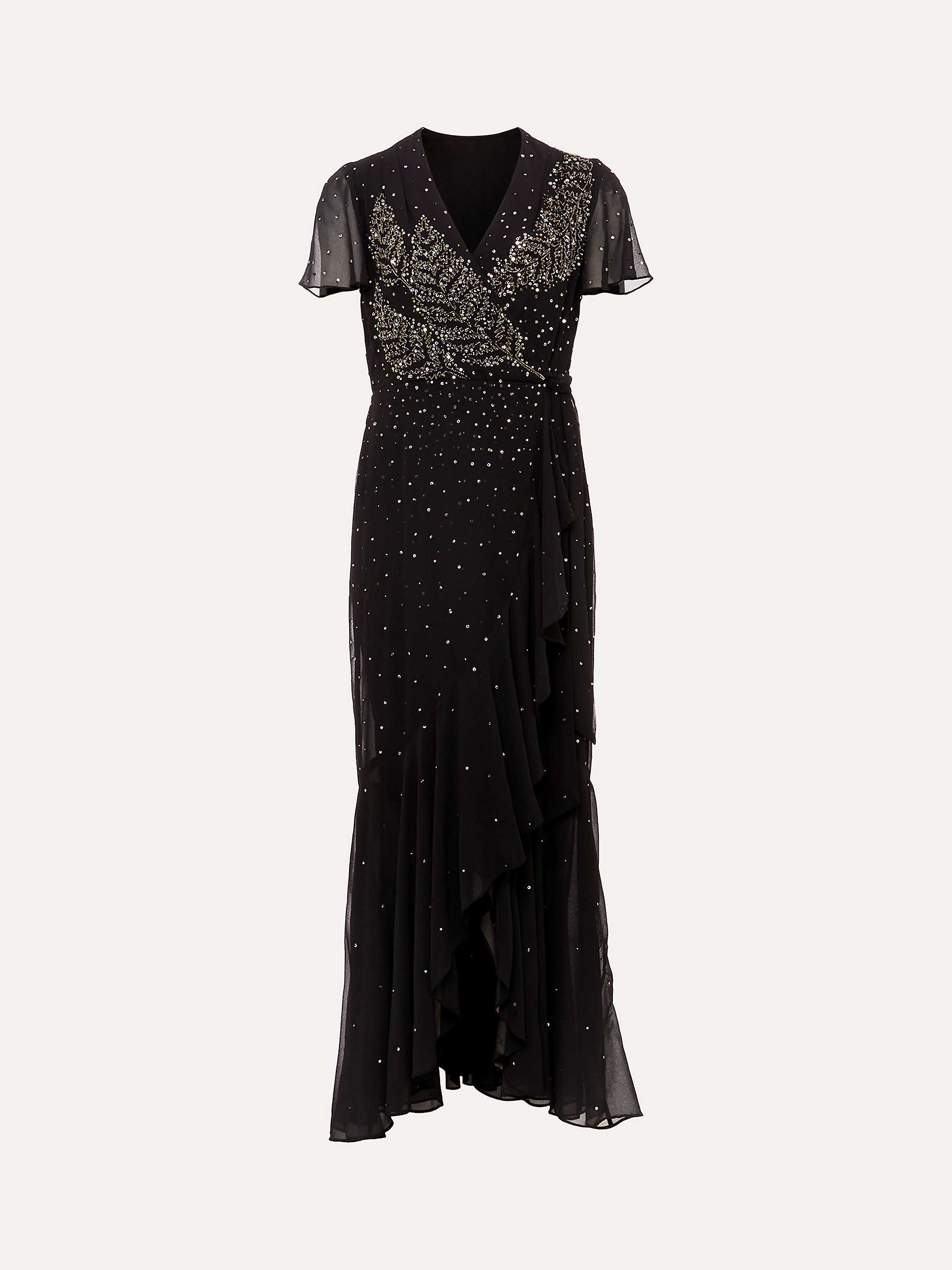 Buy Phase Eight Melody Sequin Feather Maxi Dress, Black Online at johnlewis.com