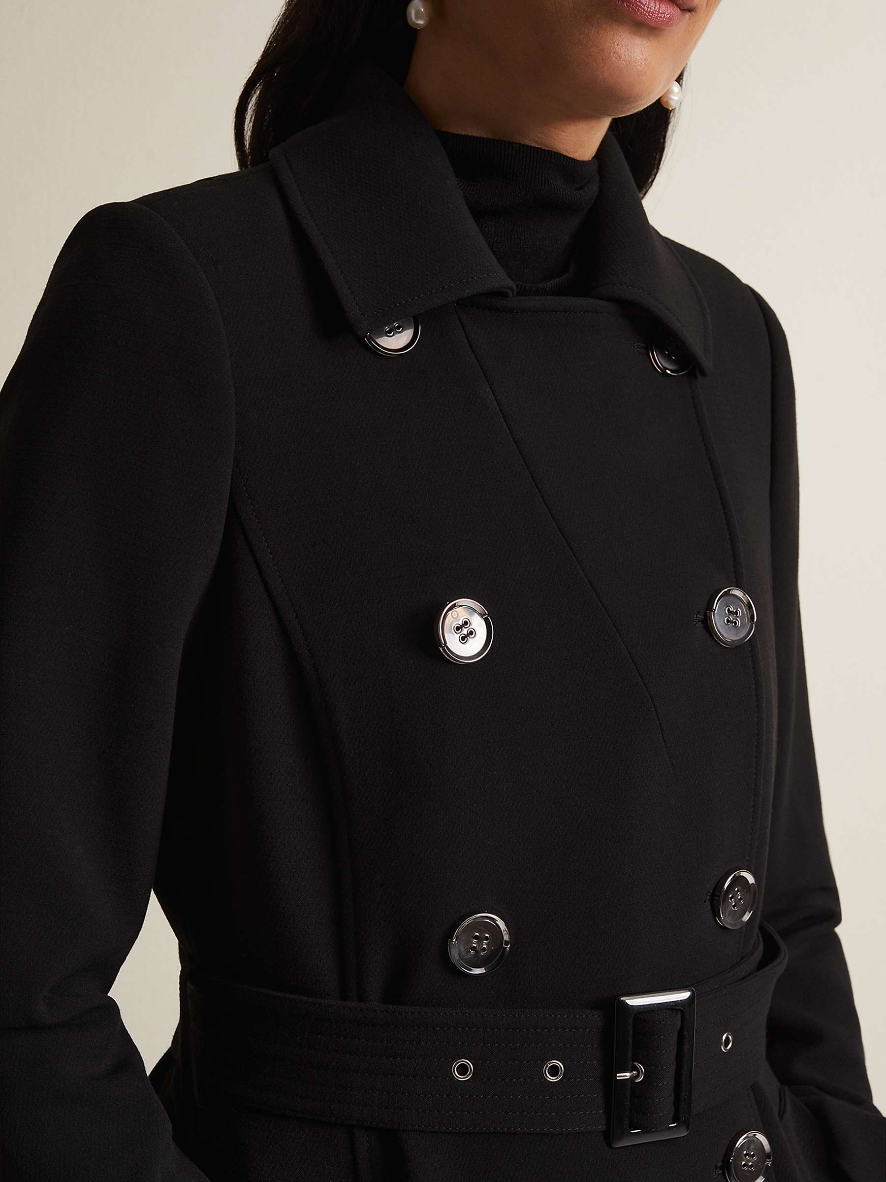 Buy Phase Eight Layana Smart Trench Coat, Black Online at johnlewis.com