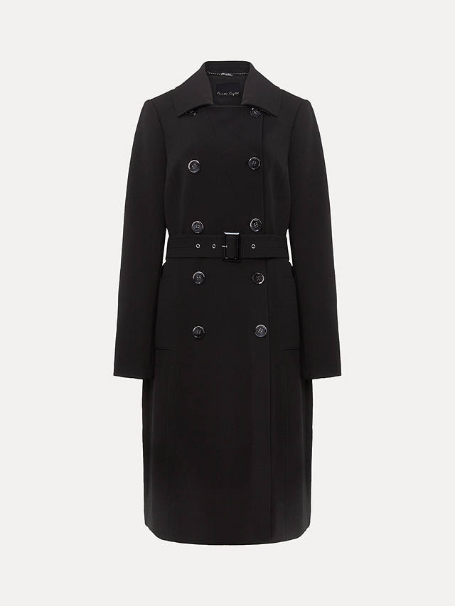 Phase Eight Layana Smart Trench Coat, Black at John Lewis & Partners