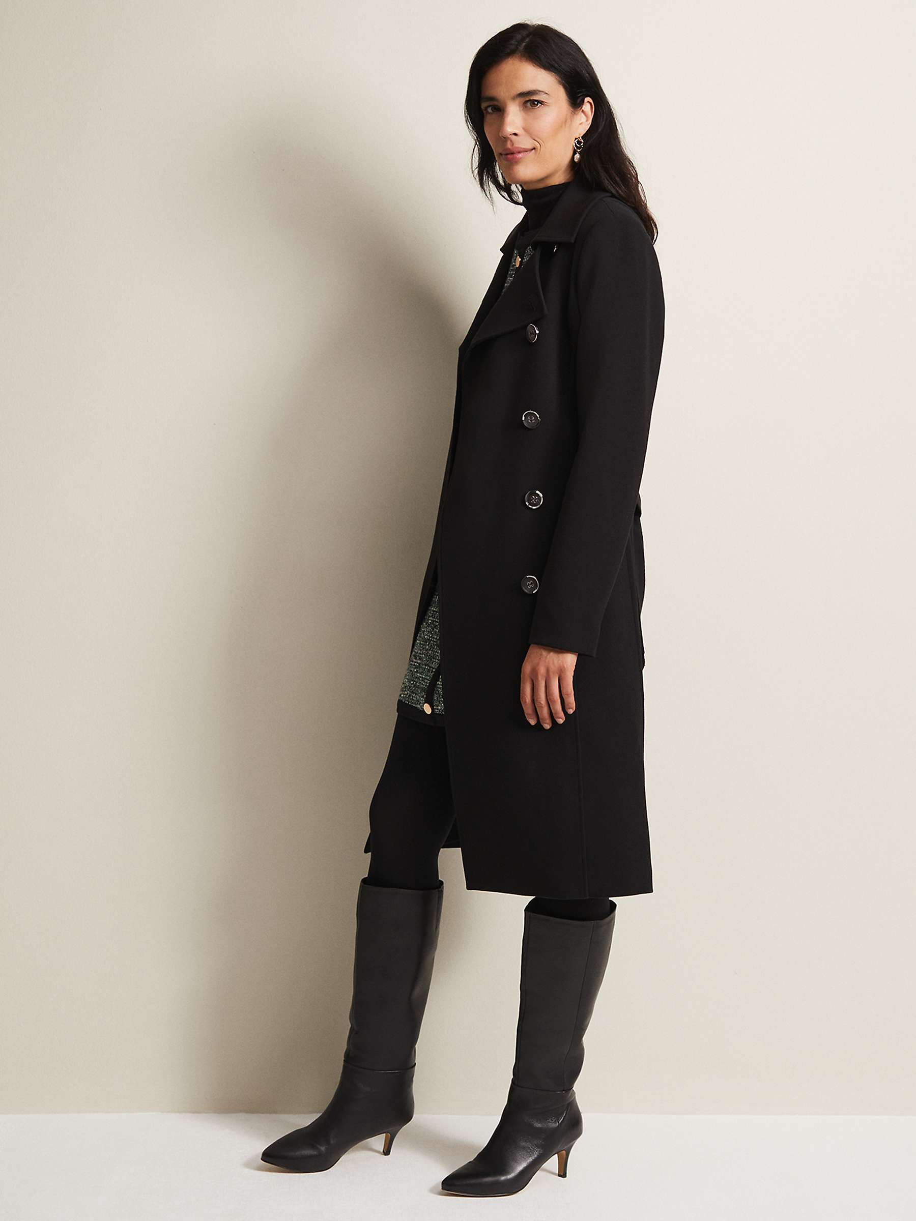 Buy Phase Eight Layana Smart Trench Coat, Black Online at johnlewis.com