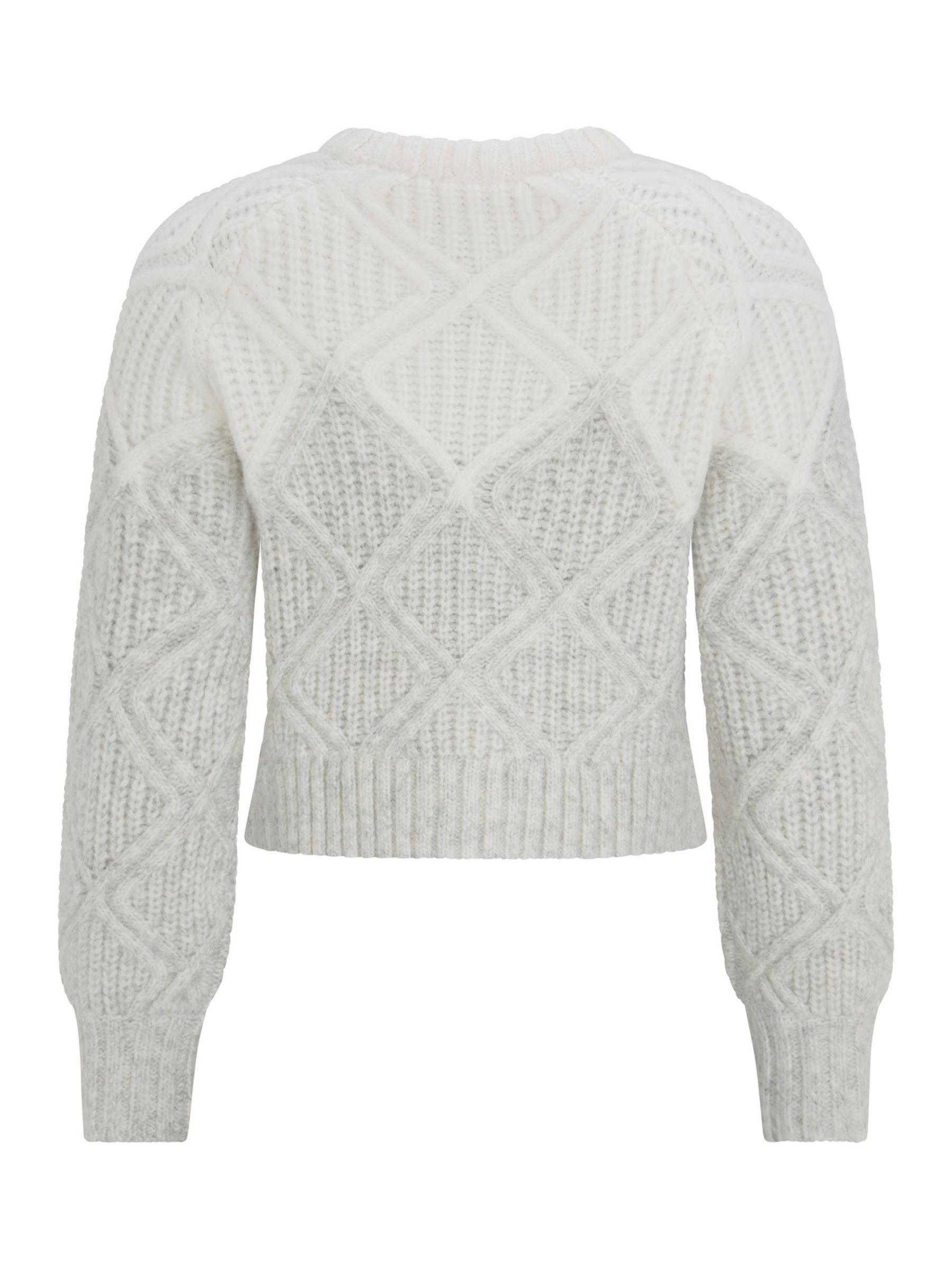 Mint Velvet Diamond Knit Jumper, Light Grey