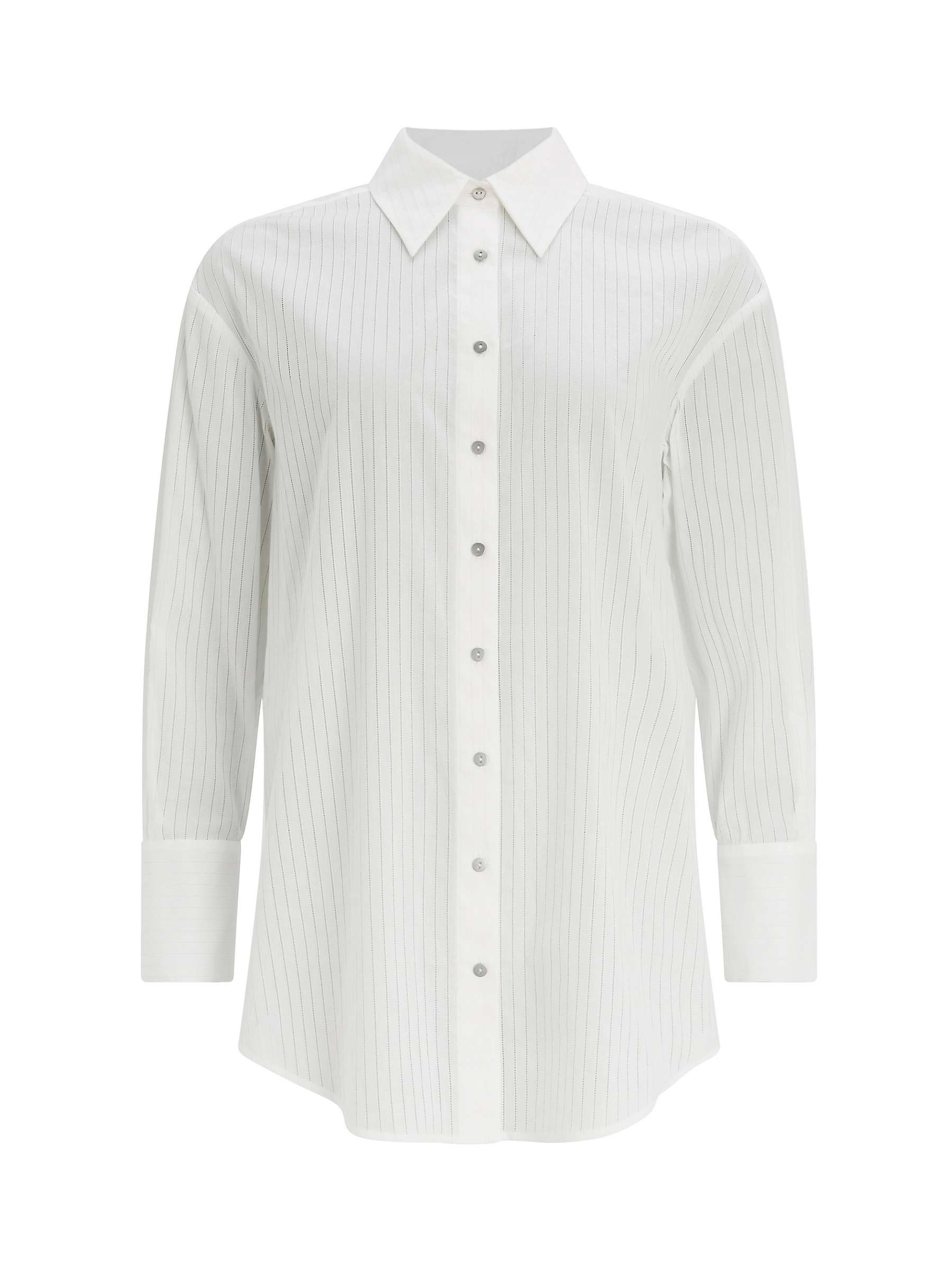 Buy Mint Velvet Cotton Pinstripe Shirt, Ivory Online at johnlewis.com