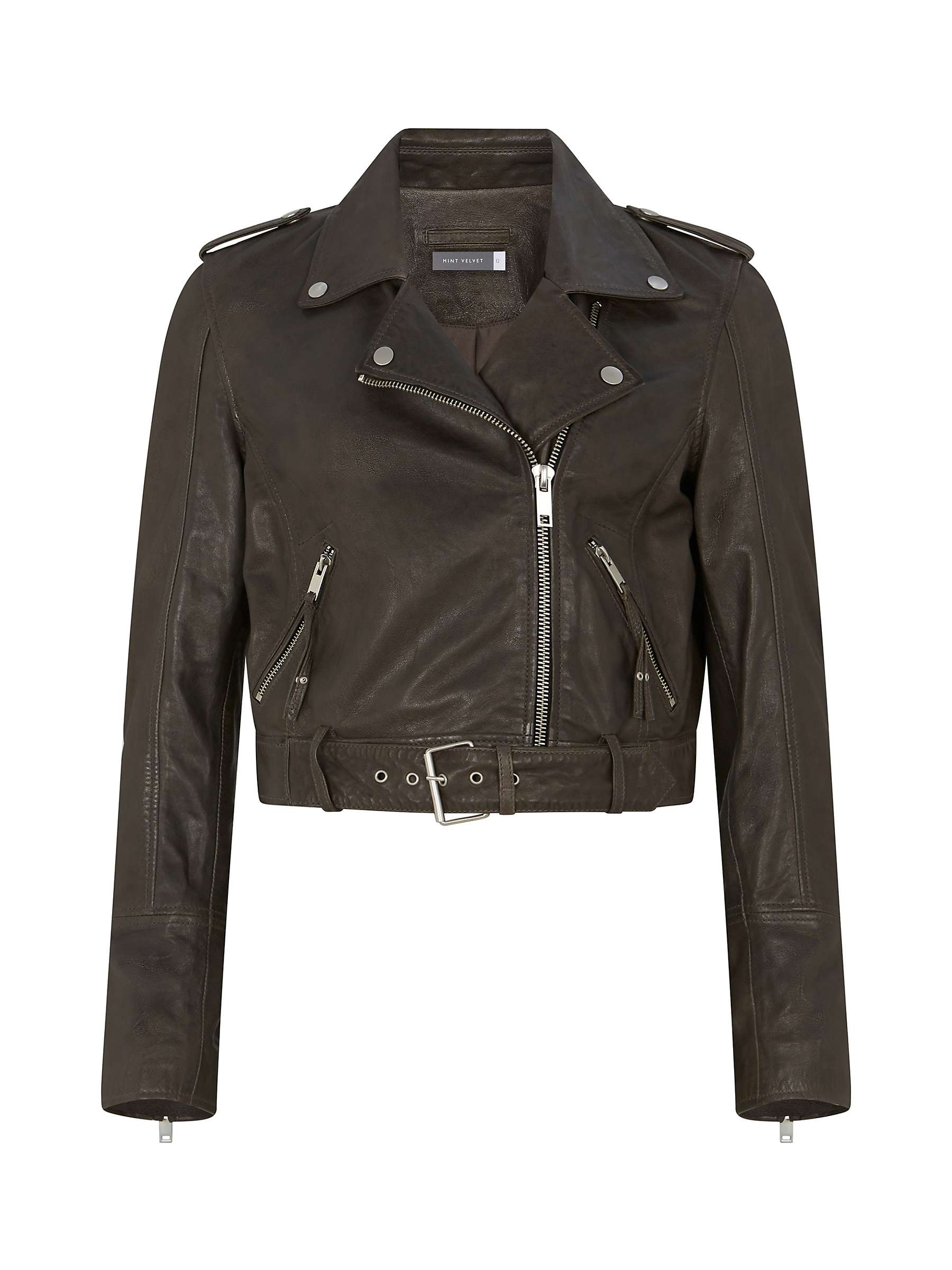 Buy Mint Velvet Belted Leather Biker Jacket Online at johnlewis.com