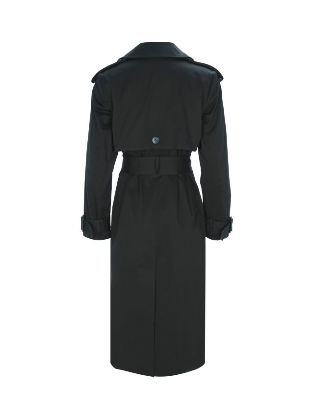 Mint Velvet Double Breasted Trench Coat, Black, XS