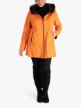 chesca Zip Front Reversible Raincoat, Orange/Brown