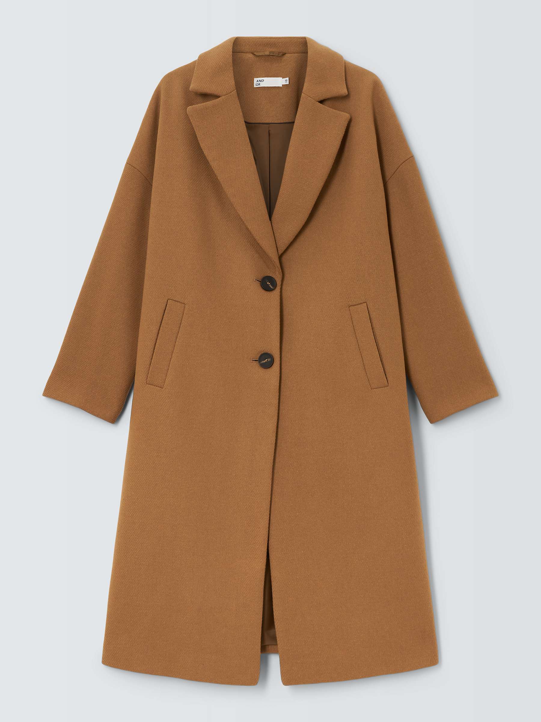 Buy AND/OR Tahlia Wool Blend Coat, Camel Online at johnlewis.com