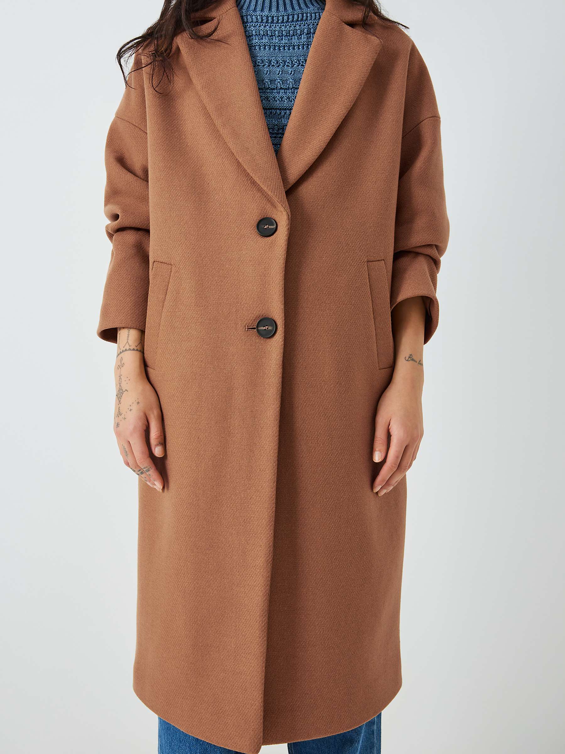Buy AND/OR Tahlia Wool Blend Coat, Camel Online at johnlewis.com