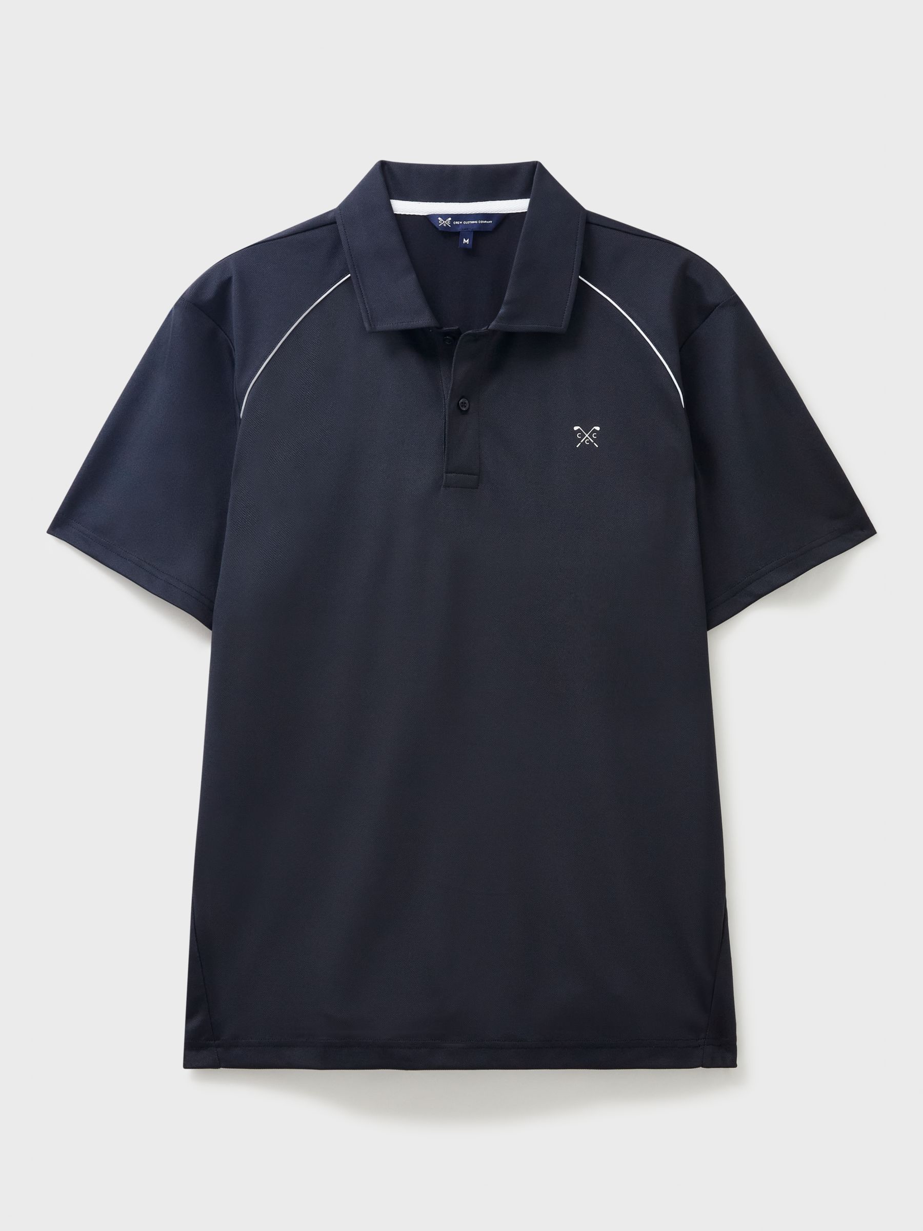 Crew Clothing Stretch Pique Golf Polo Top, Black, XS