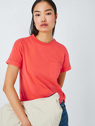 John Lewis ANYDAY Relax Pocket Tee, Coral