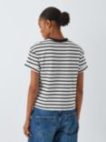 John Lewis ANYDAY Relax Pocket Stripe Tee, White/Black